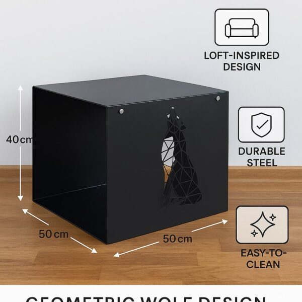 Metalni stol s motivom vuka